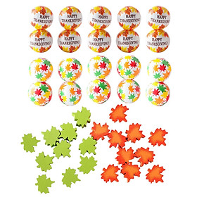 Thanksgiving Fall Beads Wooden Beads Beading Round Ornament Maple Leaf Beads Loose Beads Spacer Beads for Pendant DIY Crafts Jewelry Making