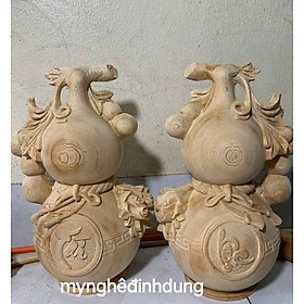 Mua Cặp bình hồ lô tài lộc bằng gỗ ngọc Am thơm nức cao 30x20x14cm