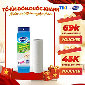 Khăn Lau Sợi Tre MyJae Một Lần Dùng Lau Bề Mặt, Đánh Bay Dầu Mỡ 20cm x 25cm (30 Cái/Bịch)