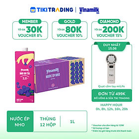 Thùng 12 hộp Nước Ép Nho Vinamilk - Hộp giấy 1L