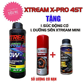 [Mua 1 Tặng 2] Nhớt XTREAM X-PRO 4ST City Racing 1L + DƯỠNG SÊN Xtream 100ml + SÚC ĐỘNG CƠ Xtream 50ml