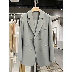 Áo khoác nữ áo khoác blazer nữ MÀU GHI XÁM MẪU MỚI NHẤT 2 lớp và có đệm vai