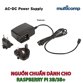 Mua Nguồn chuẩn 5.1V  2.5A Multicomp dành cho Raspberry Pi 3B/3B+  Euro / UK Plug - Hàng Chính Hãng