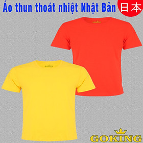 Áo thun thoát nhiệt Nhật Bản GOKING cho bé trai, bé gái, 100 cotton thấm hút mồ hôi, thoải mái vận động, kháng khuẩn, khử mùi