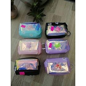 MÓC KHÓA BÓP. MÓC KHÓA VÍ CHỮ NHẬT IN HOA CÚC, MÀU HOLOGRAM GẮN STICKER