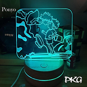 Mua Đèn Ngủ Led 3D PONYO nhân vật Anime phát sáng 16 màu cảm ứng có điều khiển từ xa