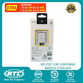 Mua Bộ cốc cáp Baseus CCDX-A02 max 2A dành cho IP/tablet táo-dây dài 1m truyền dữ liệu (Trắng) - Hàng Chính Hãng