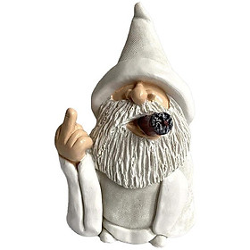Hút màu trắng nghịch ngợm gnome wizard lùn lùn trang trí vườn thủ công