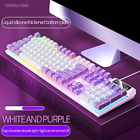 Mua Bàn Phím Cơ Chơi Game Mix 2 Màu Đèn LED Keycap Màu Đèn Nền Nhiều Màu  Bàn Phím Có Dây - Trắng Tím Hỗn Hợp