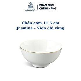 Bộ 2 chén cơm 11.5 cm - Jasmine - Viền Chỉ Vàng - Gốm sứ cao cấp Minh Long I