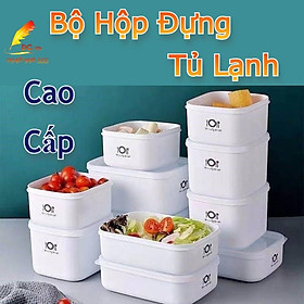 Hình ảnh Bộ 4 Hộp Trữ Đông Tủ Lạnh Hộp Đựng Thực Phẩm Nhiều Size Chất Liệu Nhựa Cao Cấp An Toàn Có Nắp Đậy