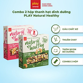 Combo 2 hộp thanh hạt dinh dưỡng PLAY Natural & Healthy - Bánh hạt dinh dưỡng, bánh ngũ cốc ăn sáng - Nam việt quất & rong biển