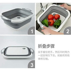 Mua - hàng hót  chậu kèm thớt gấp gọn (HH18)