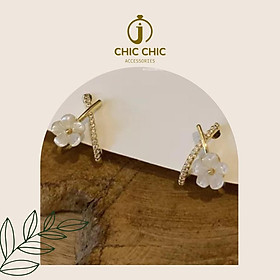 Bông Tai Nữ Dạng Hạt Chéo Hình Vỏ Sò Hoa Mới | Bông Tai Chic Chic A38