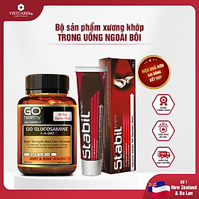 Bộ sản phẩm xương khớp nhập khẩu chính hãng trong uống ngoài bôi gồm: Viên uống GO Glucosamine 1-A-Day 1500mg (30 viên) và Kem bôi khớp Stabil (75 gam)