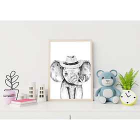 Mua Tranh treo tường | Tranh cho bé-Elephant Print for Nursery 101   tranh canvas giá rẻ