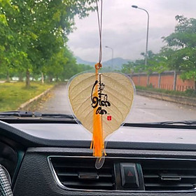 Mua Mang Tài Lộc  Bình An  May Mắn... Lá Bồ Đề Chữ Thư Pháp Để Ốp Điện Thoại - Để Treo Xe O Tô