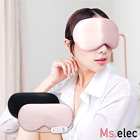 Mặt nạ mắt lụa chườm nóng làm đẹp Mselec EM-002 (lụa thật cao cấp, có hẹn giờ, chọn nhiệt độ, 2 màu để lựa chọn)