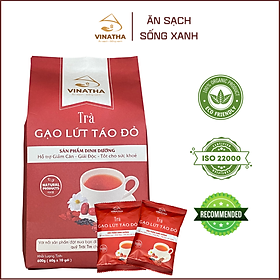 Trà Gạo Lứt Táo Đỏ Vinatha, Tiêu Mỡ, Thanh Nhiệt Giải Độc, 10 Gói Nhỏ 60gr