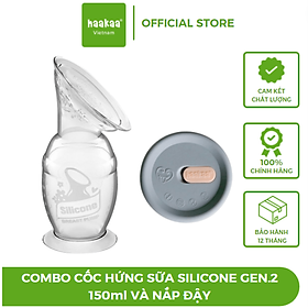 Cốc hứng sữa silicone Gen.2 100 150ml kèm Nắp đậy Haakaa