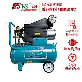 Mua Máy nén khí 2 tụ ROMANO ROMA2T30  công suất 3HP  bình 30L  chạy dầu  lên hơi siêu nhanh chỉ 70s đầy bình