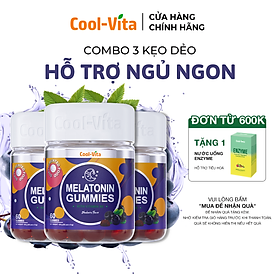 Combo 3 Hộp Kẹo Dẻo Melatonin Hỗ Trợ Giấc Ngủ Ngon Sleep Well Gummies Hỗ Trợ Giảm Căng Thẳng Kết Hợp Vitamin B6 Coolvita