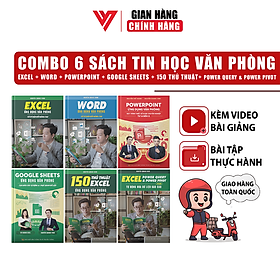 Ảnh bìa Combo 6 Sách Excel - Word - PowerPoint - Google Sheets - 150 Thủ Thuật - Power Query Kèm Khoá Học Video ĐÀO TẠO TIN HỌC