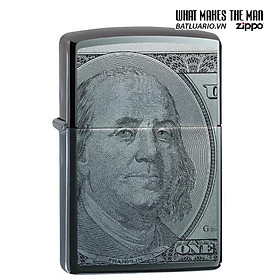Bật Lửa Zippo 49025 – Zippo Hundred Dollar Bill Black Ice