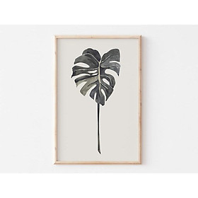 Tranh Canvas Cao Cấp | Tranh màu nước - Tropical Leaf Print, Tropical Decor Plant, Botanical, Green Leaves 2