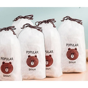 Combo Màng Bọc Thực Phẩm An Toàn Set 100 cái Có Chun Co Dãn Tái Sử Dụng Được Kèm Túi Gấu, giúp chống