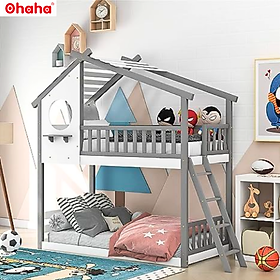 Mua  Kèm Video thực tế & Miễn phí vận chuyển  lắp đặt  Giường tầng trẻ em thông minh cao cấp kiểu ngôi nhà hoạt hình Ohaha - GTCC008