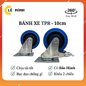 Mua Bánh xe TPR xanh 10cm (Mâm nhựa) - Tải trọng 70Kg/1 Bánh