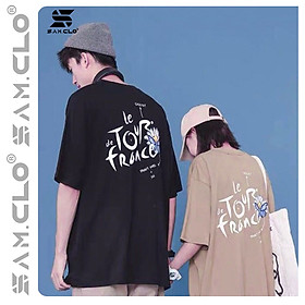 Áo thun tay lỡ nữ SAM CLO freesize - phông form rộng Unisex, mặc lớp, nhóm, cặp, in hình hoa cúc chữ FRIDAY THERAPY