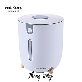 Thùng Đựng Gạo Hiện Đại, Dung Tích 5kg, 10kg Có Chân Trụ Và Dụng Cụ Cân Đo Đi Kèm