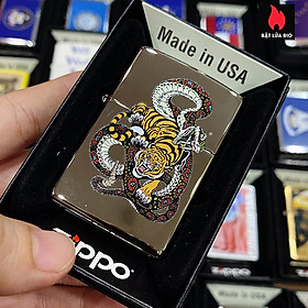 Bật Lửa Zippo 150 Tiger Black Ice