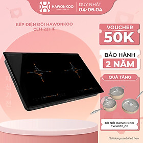 Bếp Điện Đôi 1 Từ 1 Hồng Ngoại HAWONKOO CEH-221-IF 3800W Hàng Chính Hãng Bảo Hành 2 Năm - Thương Hiệu Hàn Quốc