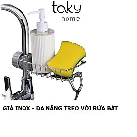 Giá Inox Treo Vòi Để Đồ Giẻ Rửa Chén, Bát, Miếng Cọ Xoong Nồi, Giúp Khu Bếp Luôn Khô Ráo, Sạch Sẽ, Tiện Dụng Trong Gia Đình. Takyhome 4008