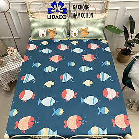 Ga Chống Thấm Cotton LIDACO Cao Cấp - Cá đĩa - 1m2x2mxdưới12cm