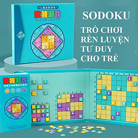 Đồ chơi bộ Sodoku 915 level 4 trong 1 bìa gỗ và số dính từ Montessori