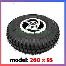 Chất lượng cao 260x85 Bên trong và lốp bên ngoài có chất lượng cao 3.00-4 với trung tâm bánh xe bằng nhôm cho xe tay ga, xe máy và xe lăn