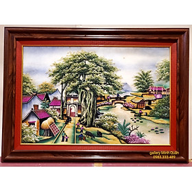 Tranh đá tự nhiên - Làng Quê Bắc Bộ
