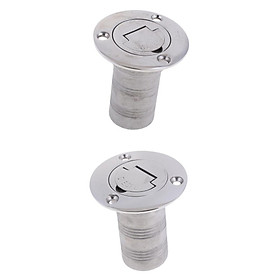 2 x  Boat Deck Filler w/  Cap 1-1/2" Water 316 Stainless Steel