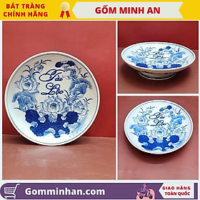 Mua Mâm Bồng Thờ Đĩa Bồng Thờ Đĩa Bày Ngũ Quả Gốm Men Trắng Vẽ Tay Hoa Sen Cao Cấp -Gốm Sứ Bát Tràng- Gốm Minh An