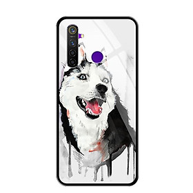 Ốp lưng kính cường lực cho điện thoại Realme 5 Pro - 0216 HUSKY - Hàng Chính Hãng