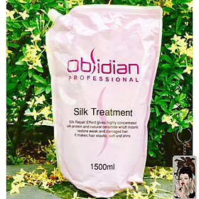Hấp dầu dưỡng tóc siêu mềm mượt Obsidian Silk Treatment 1500ml tặng kèm móc khóa