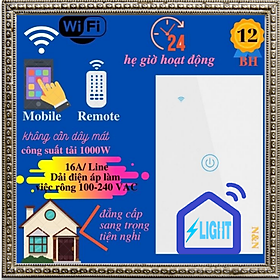 Công tắc thông minh tuya cảm ứng điều khiển từ xa wifi 1 nút