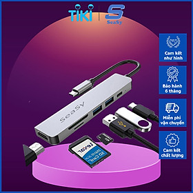 Hình ảnh Review Hub chuyển đổi USB TypeC 6 trong 1 SEASY SS26, Cổng chuyển đổi HUB USB TypeC to HDMI, 1 cổng HDMI 4k UHD , 3 cổng USB 3.0, 2 khe đọc thẻ nhớ SD và TF, Kết nối nhiều thiết bị với tốc độ cao, Dùng cho Điện thoại/Laptop/PC/Macbook – Hàng chính hãng