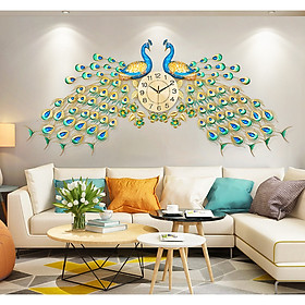 Đồng hồ trang trí Treo Tường phú quý chim khổng tước 525 Dùng làm quà tặng tân gia ,decor khách sạn , phòng khách rất đẹp và sang trọng -chim công Đôi cho phòng khách rộng và đep