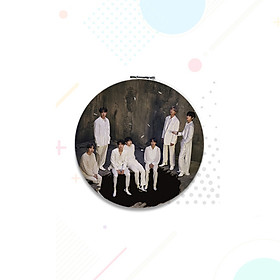 Gương Mini BTS in hình và chữ kí các thành viên gương tròn hai mặt