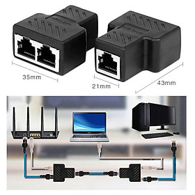 Bộ chia điện POE qua cổng mạng RJ45 1 ra 2 Màu Đen 210OL50923CM Hàng Nhập Khẩu